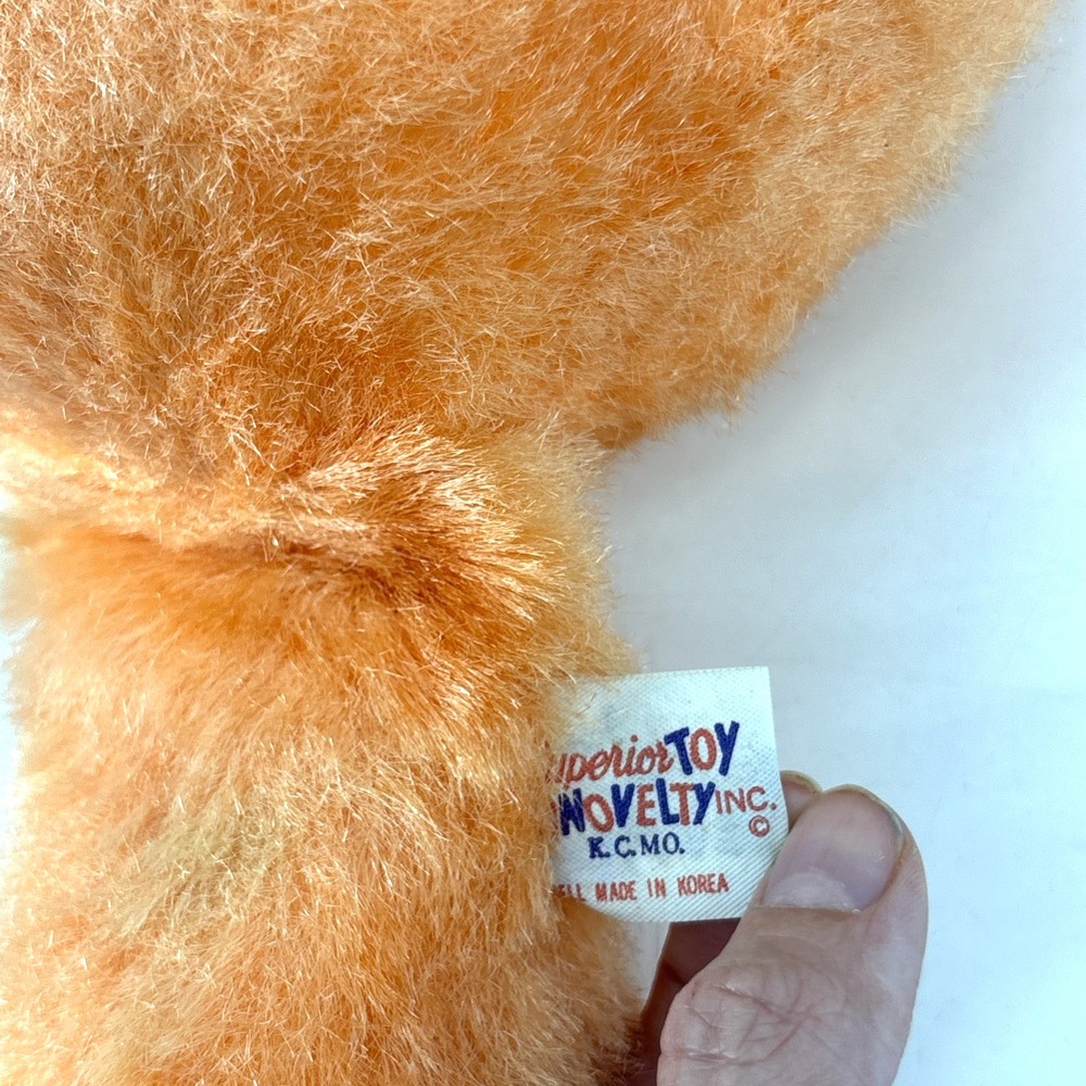 Vintage SUPERIOR TOY AND NOVELTY Plush Orange Fox Red Collar‎ 12" 1960s 1970s - Picture 11 of 16